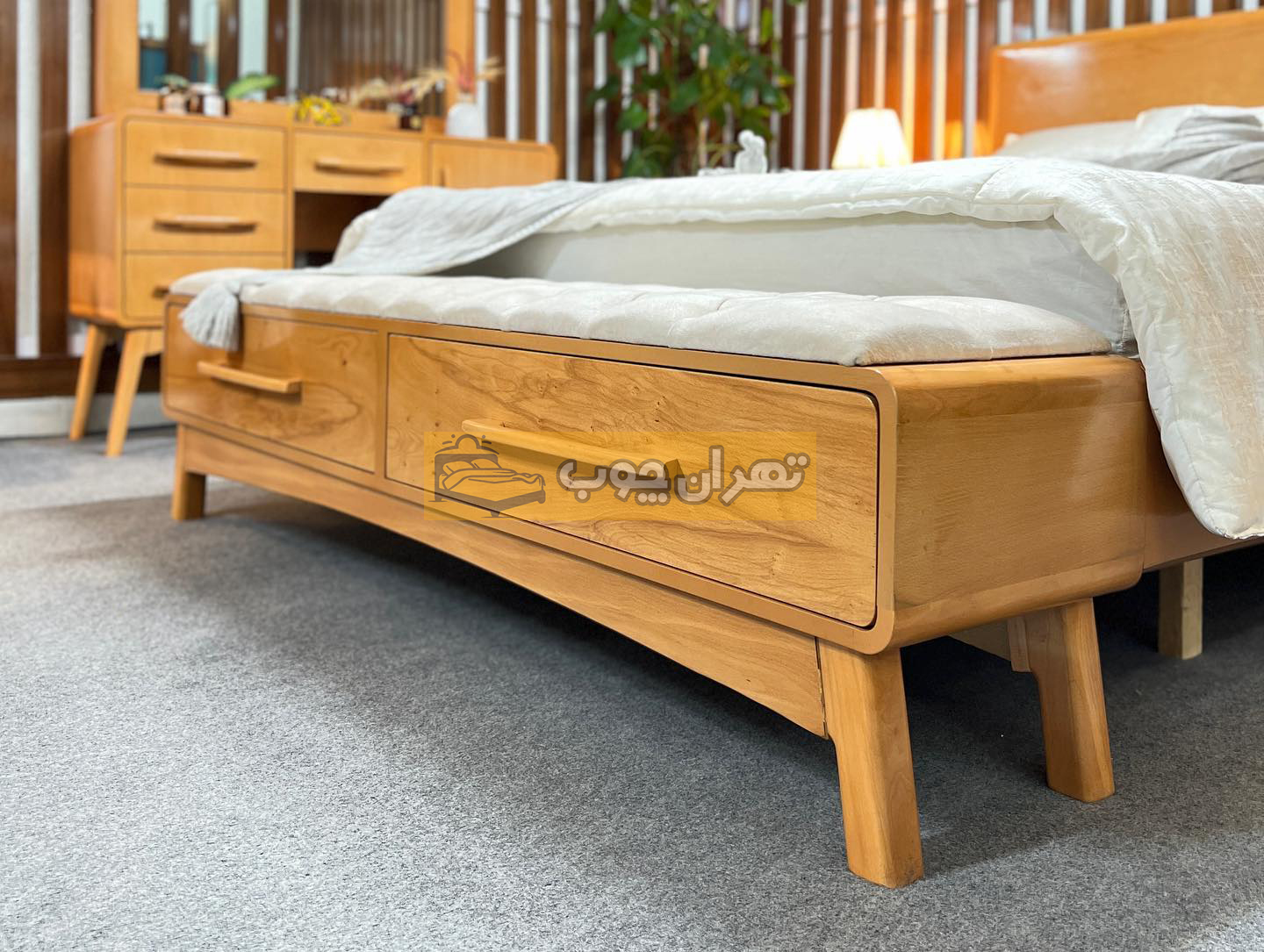 سرویس خواب دو نفره چوبی سوئدی