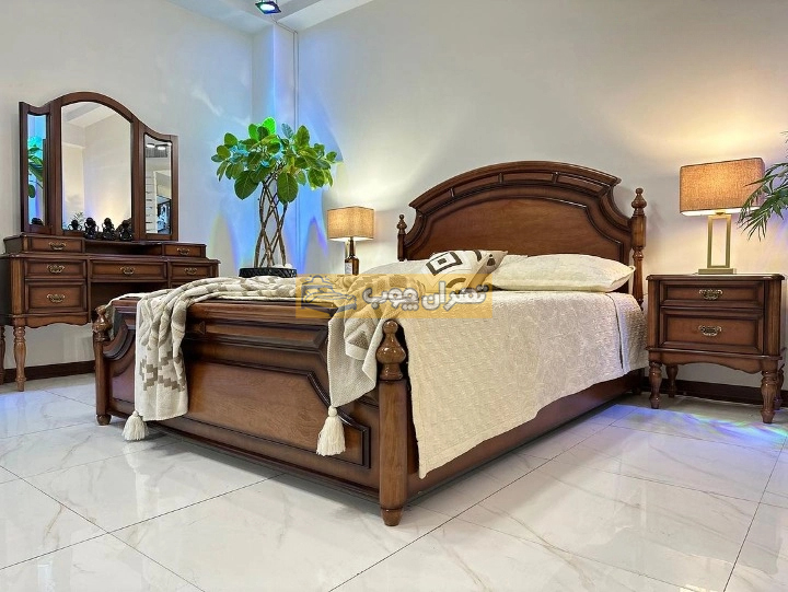 سرویس خواب دو نفره چوبی اروپایی