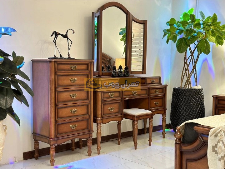 سرویس خواب دو نفره چوبی اروپایی