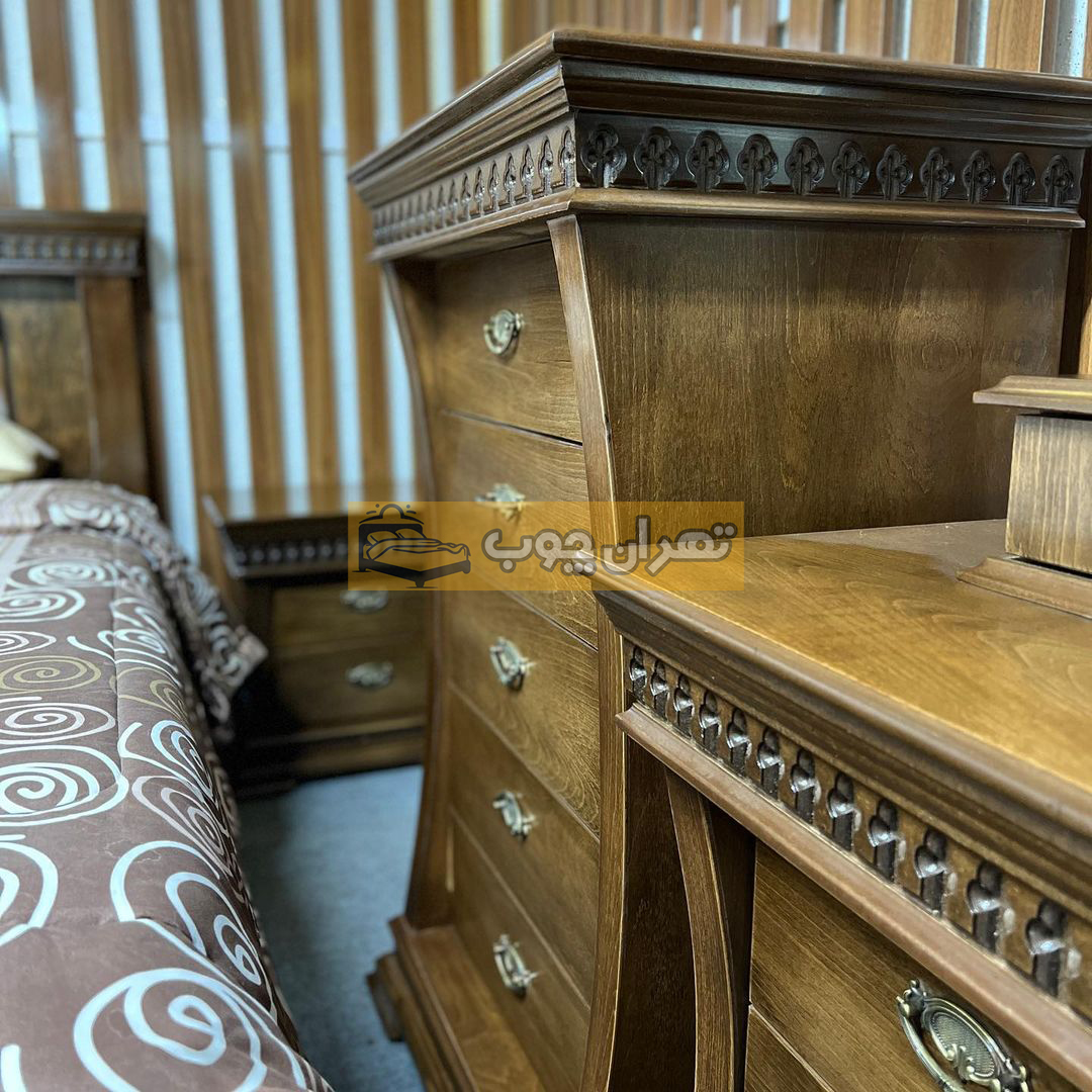 سرویس خواب دو نفره چوبی یونانی