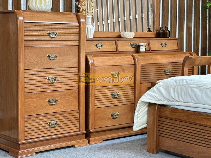 سرویس خواب دو نفره چوبی لیزا
