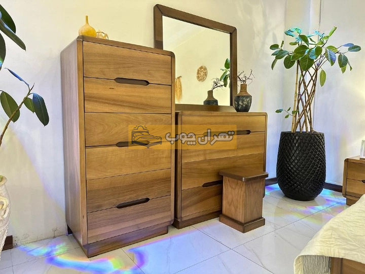 سرویس خواب دو نفره چوبی پارمیس
