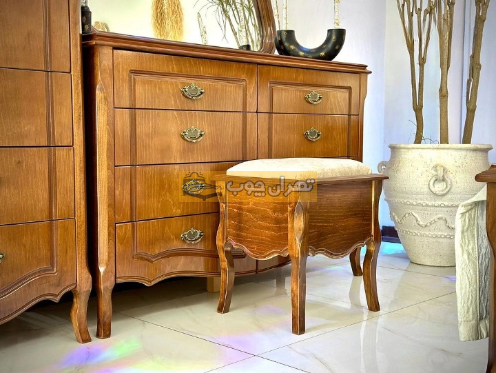 سرویس خواب دو نفره چوبی ماهلی