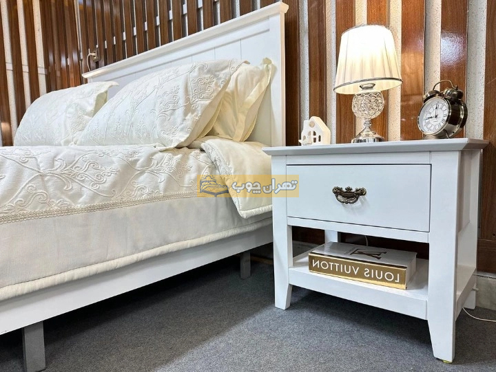 سرویس خواب دو نفره چوبی ربکا سفید